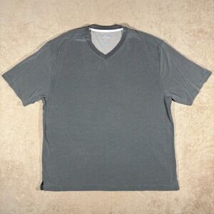Burma Bibas Men's Size XL Gray Polynosic Blend Short Sleeve V-Neck T-Shirt